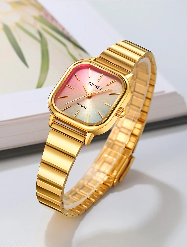 SKMEI 2190 Girls Watches Square Dial Colorful Analog Waterproof Minimalist MOQ 1 Pcs Watch for Lady Fashion Hot Sale
