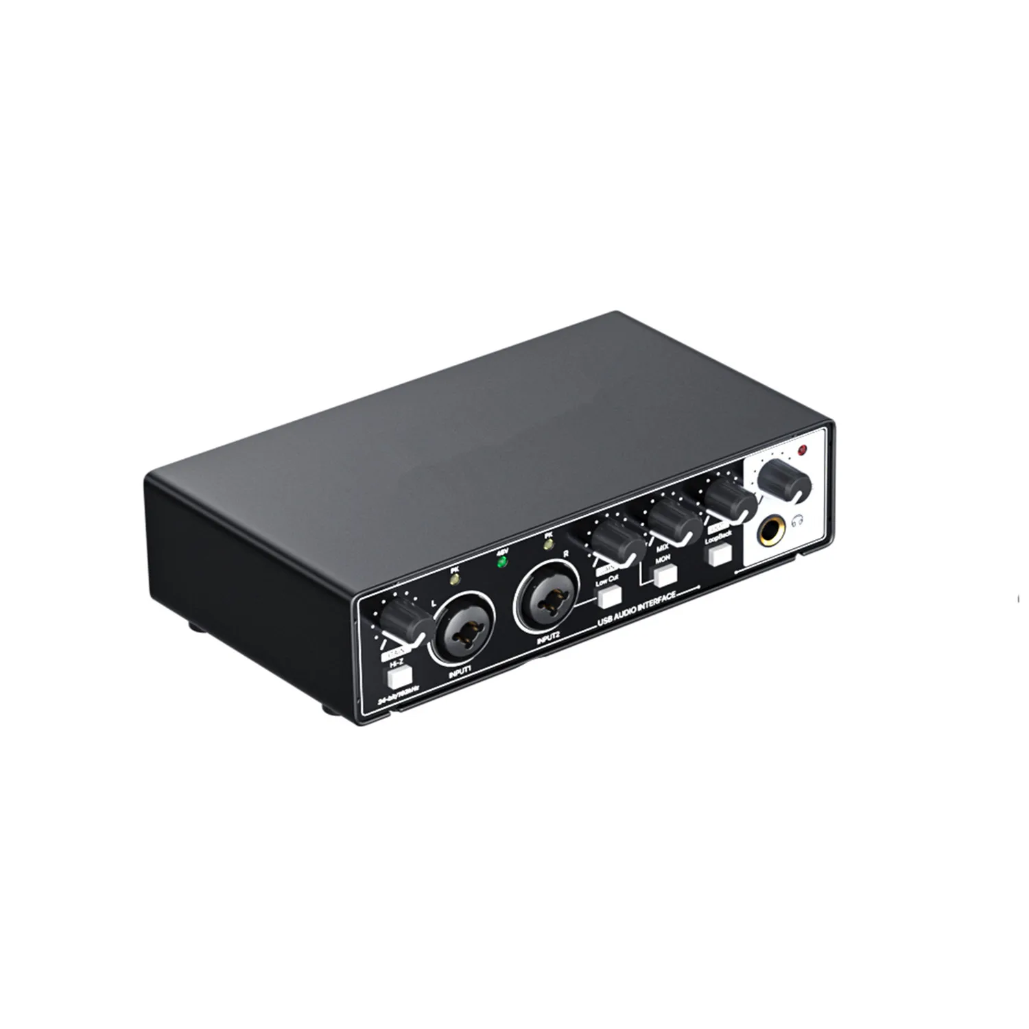 Factory OEM Professional Soundcard Studio USB Audio Interface 2 in 2 Out USB Audio Mixer Podcast Sound Card for Recording Studio