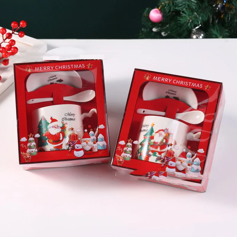 Gift Box Christmas Mugs With Spoon Bulk Christmas Mugs For Festival