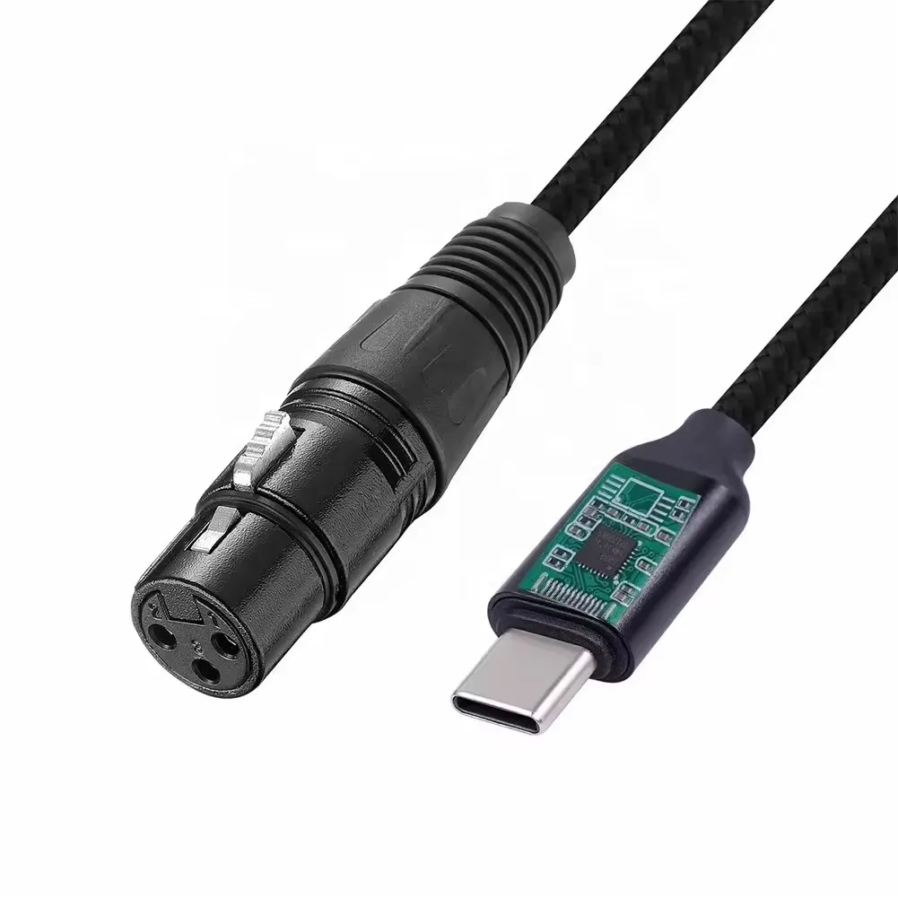 3 Pin XLR to USB C Cable Flexible Type C Male to XLR Female Cord Connector Adapter High Quality USB C Microphone Cable for Audio
