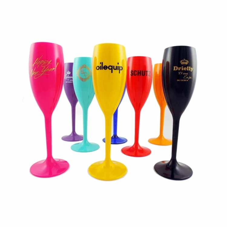 Oem Odm Custom Logo Available Plastic Champagne Glass Party Wedding Food Grade Acrylic Wine
