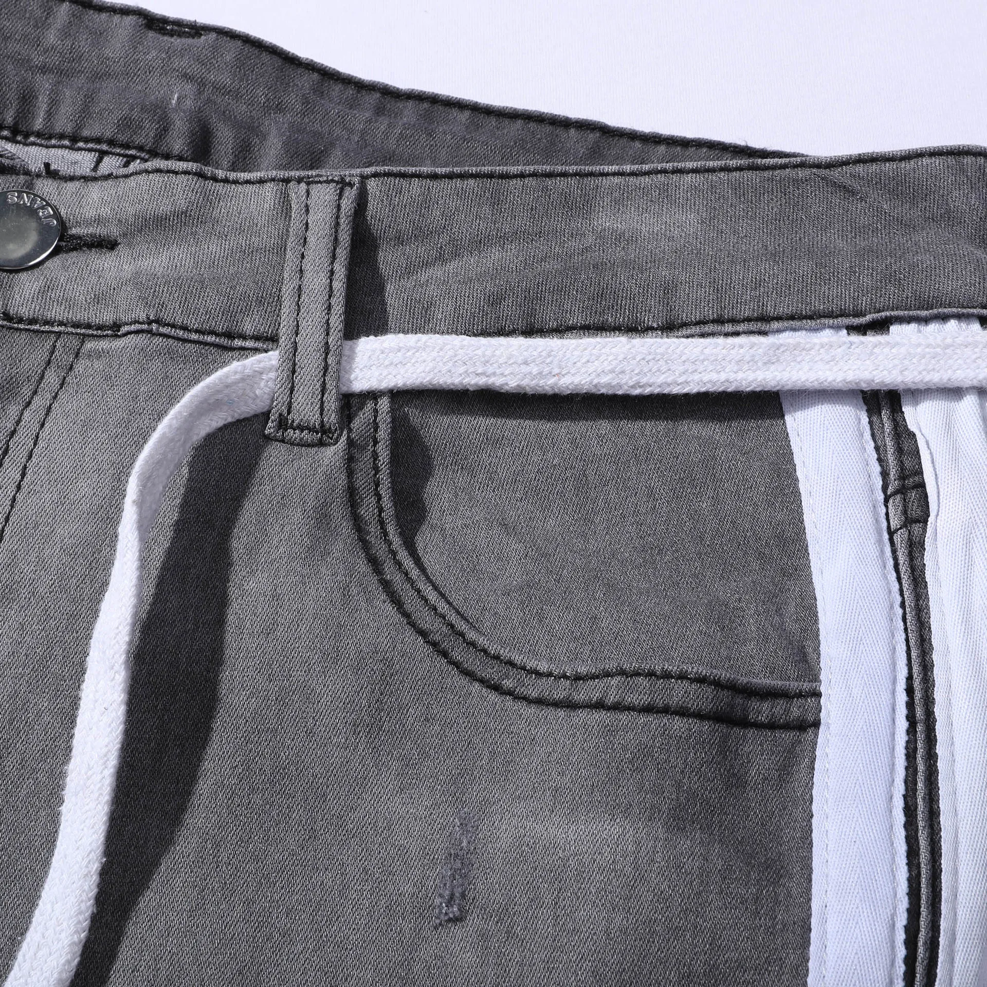 2021 High Quality Denim Slim Fit Fashion Trend Ripped Feet Wholesale Custom Plus Size Men Jeans