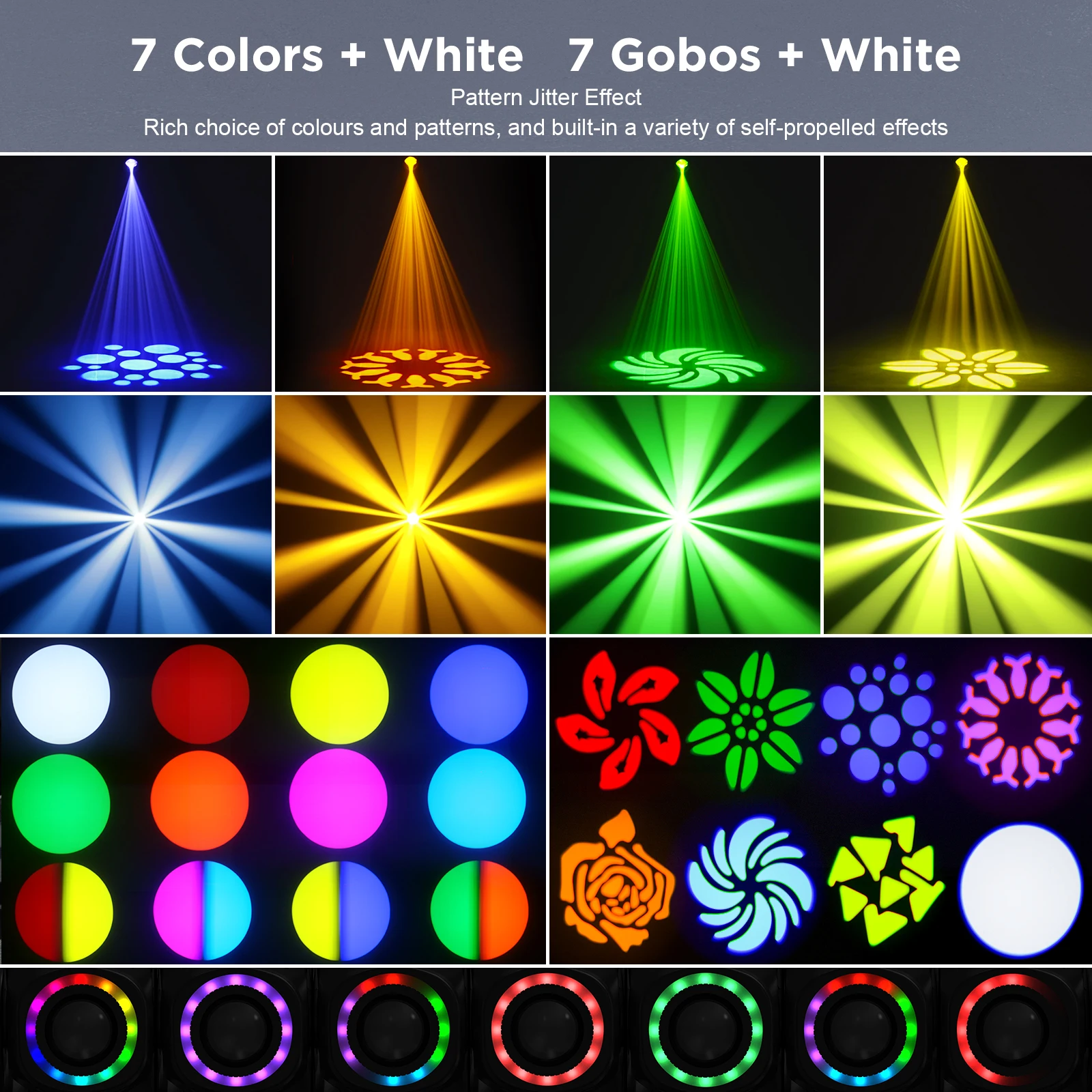 U`King 50W LEDビームムービングヘッドライトパターンシェイキング