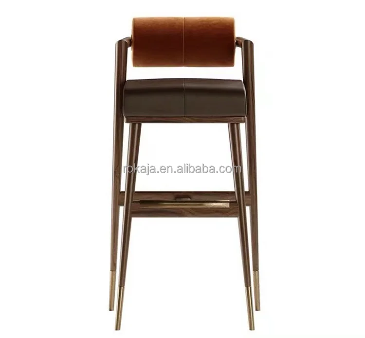 Luxury Bar Chairs Modern Barstool Wood Or Metal Frame Soft Cushion