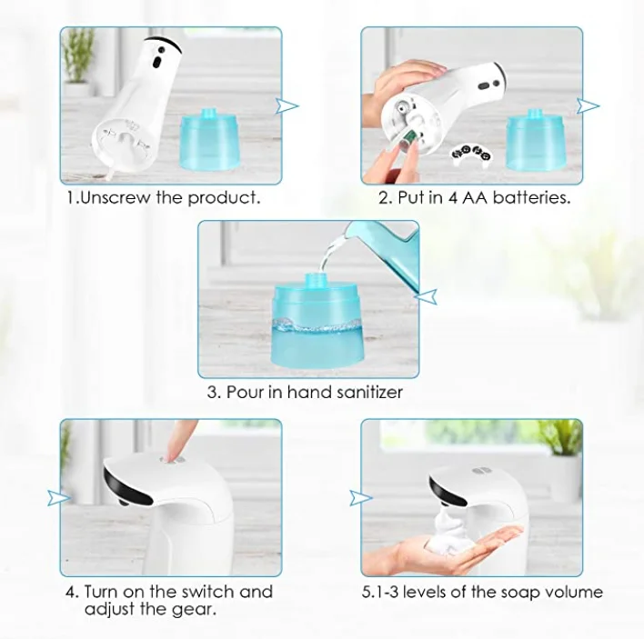 automatic Soap Dispenser Touchless Foaming Soap Dispenser ABS auto touchless hand Free Countertop Soap Dispensers