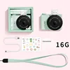 [Mint Green Camera] + [16G Card] + Stickers + Lany