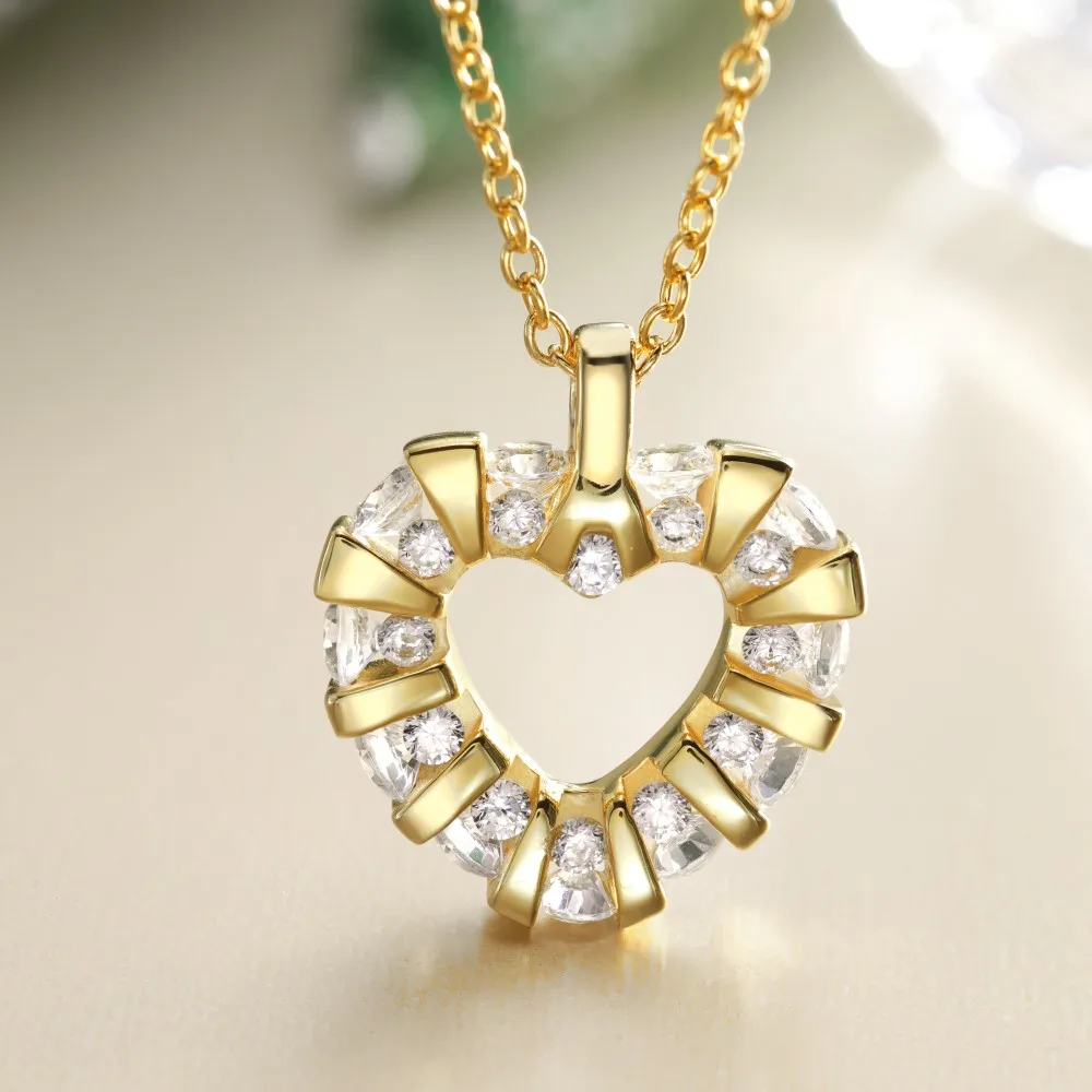 KAKODIY High Jewelry Rhodium 18K Gold Plated 925 Sterling Silver 5A Zirconia Love Pendant Necklace Christmas Gift detail 7