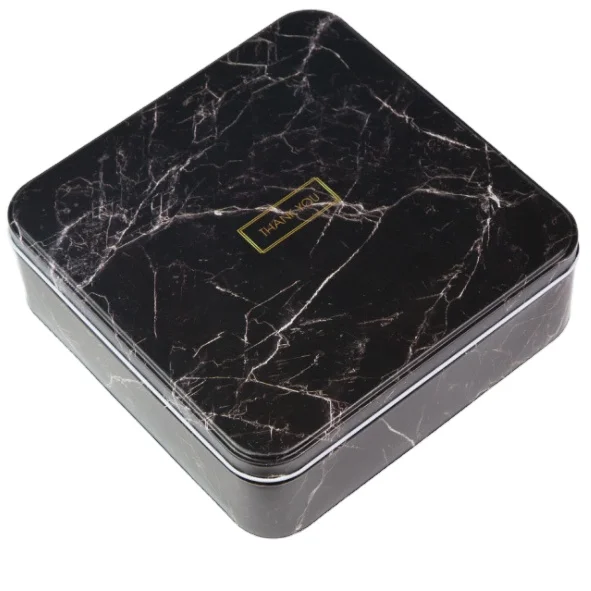 黑色礼盒金属锡盒包装方形食品铁盒热卖金属罐 - buy black gift