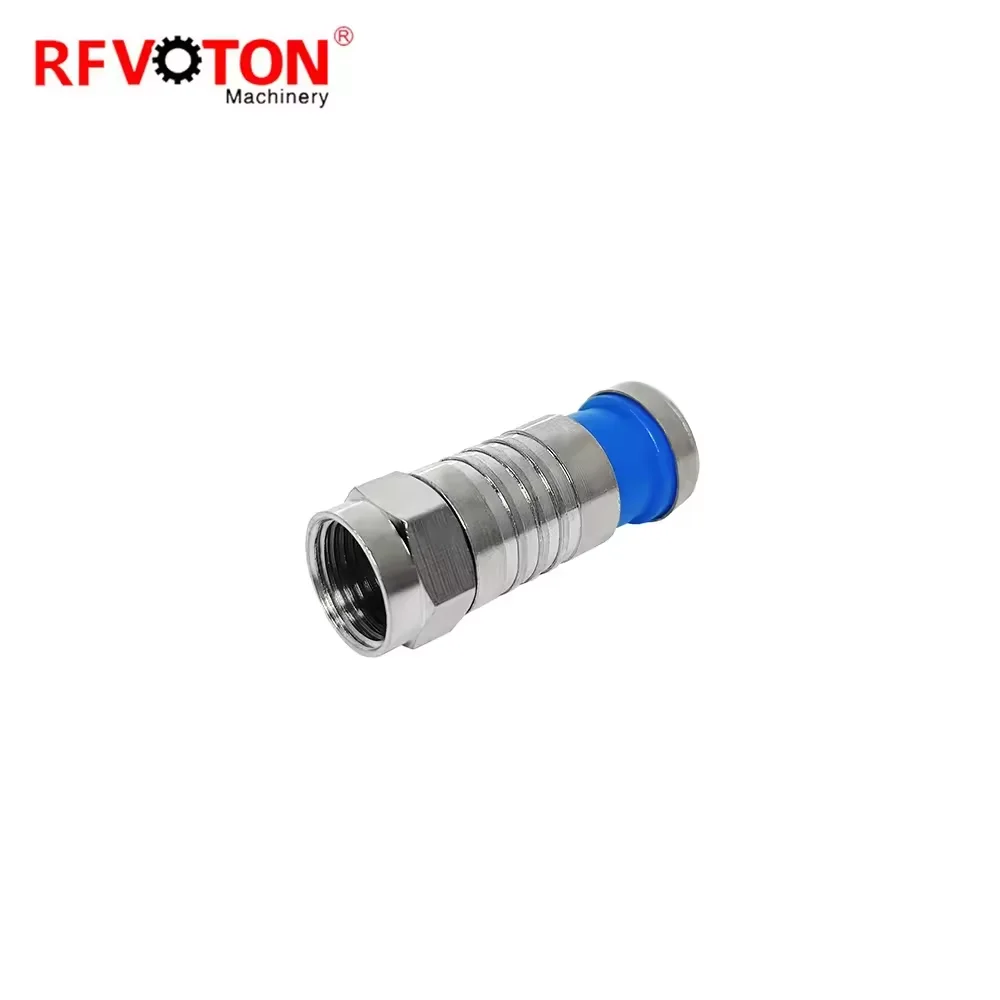 Factory Supply Low Price F Type Male Plug Straight Compression for RG6 Cable Rf Coaxial Connectors
