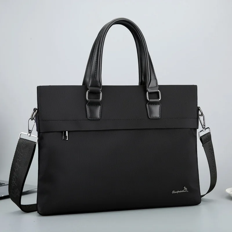 Heren Tote Bag Laptop A4 Schoudertas Nylon Messenger Bag Crossbody Portemonnee Waterdicht voor Zakelijke Reizen Werk Outdoor, Zwart, S Heren Tote Bag Laptop A4 Schoudertas Nylon Messenger Bag Crossbody Portemonnee Waterdicht voor Zakelijke Reizen Werk Outdoor, Zwart, S