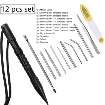 12pcs Marlin Spike Paracord Kit Different Size Paracord Stainless Stitching Set Paracord FID Lacing Needles