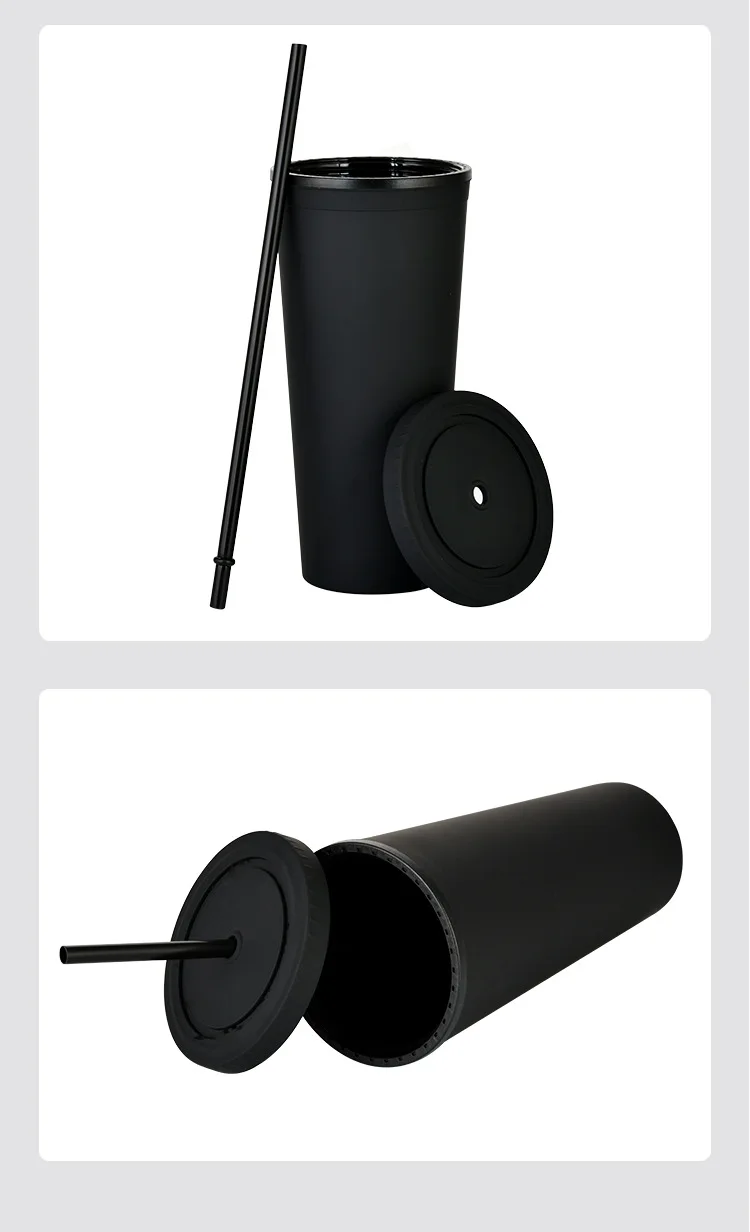 Корейские красочные 22 унции акриловые стаканы пластиковые чашки удобные кружки с соломинкой индивидуальный логотип приемлемый крышкой Современная поддержка