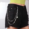 double-layered trouser chain with padlock