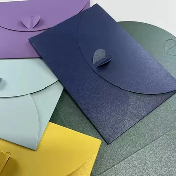 Small Business Card Gift Envelope Thickened Pearl Cardboard for Postcards Birthday Letters Membership Membership Packages Heart