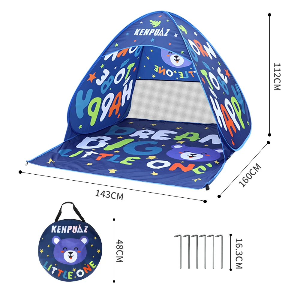 High Quality Beach Waterproof Family Tent Children Outdoor Camping Kids Tents Ventilate Pop up Open Portable for Baby Sun Shade