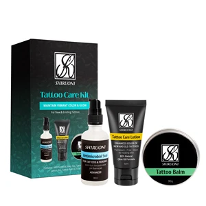 Custom Private Label  Tattoo Aftercare Kit Cream Lotion Balm Soap Aftercare Brightener New & Older Tattoo Healing Care Set