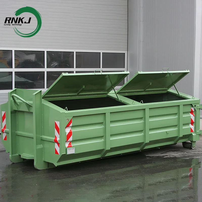 15cbm RNKJ Garbage Truck Trash Can Cleaning Machine on Trailer Garbage  Hook Lift Bins  Collector for Sale