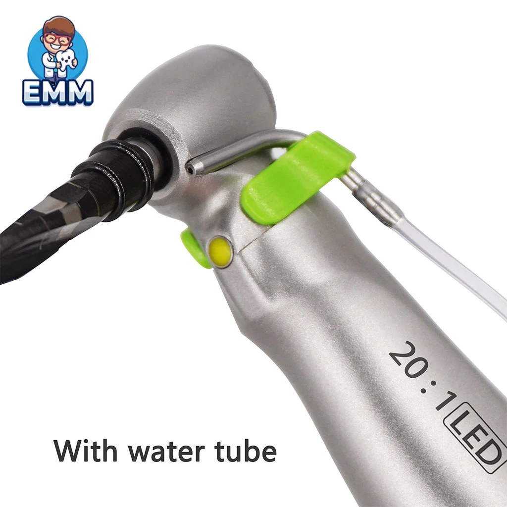 Dentale Implantum ex Accipitro Ferro Manubrium Velocitatis Ingravis 20:1 cum LED et E-generatore, Anguli Contra, Pulsatili Botone, Chirurgica Reductio