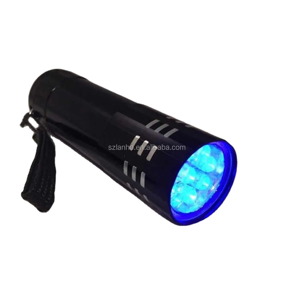 9 LED Linterna UV Ultravioleta de Aluminio Mini Antorcha de Luz S5A5