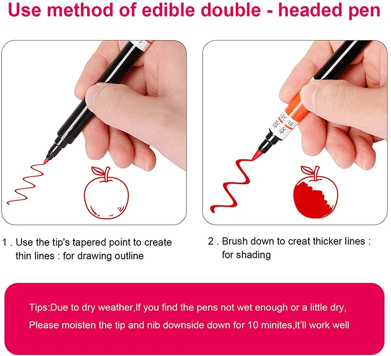 Пищевая окраска съедобные маркерные ручки, 10 шт. пищевого качества ручки для гурманов писателей для DIY украшения помады