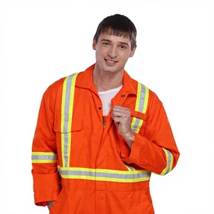 Factory Supply Flame Resistant Coveralls Hi Vis Reflective Safety Apparel FR Coverall
