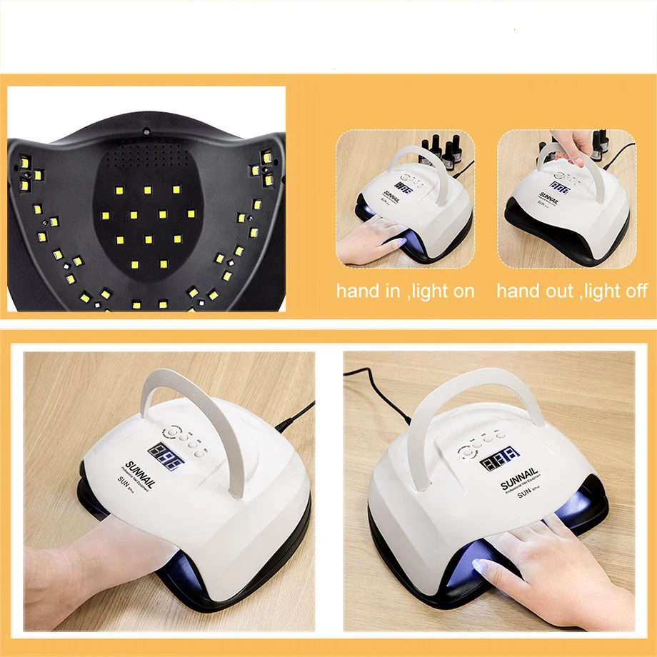 Nail Led Lamp Quick Dry Privata Label Costom Logo 180W Smart Led Nail Lamp Gel Manicure Dryer Lamp