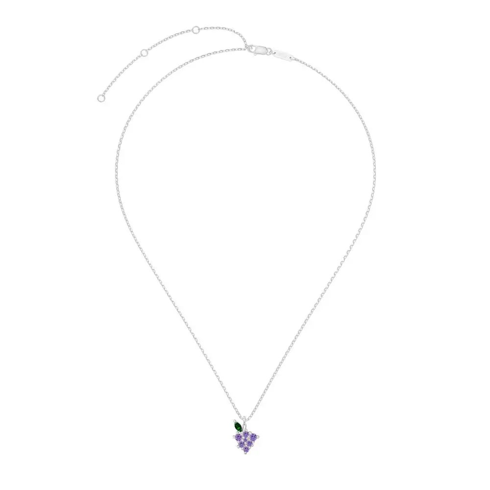 KAKODIY Special 925 Sterling Silver Fine Jewelry for Women 5A Cubic Zirconia Pendant Grape Necklace detail 8