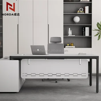 Modern L-Shaped Executive Office Desk Factory Sale CEO Wooden Furniture