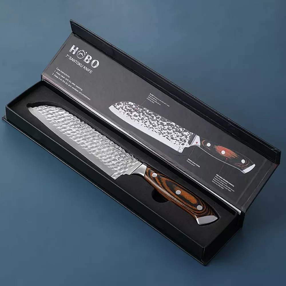 7 Inch Santoku Knife Professional Stainless Steel Kitchen Knives ...