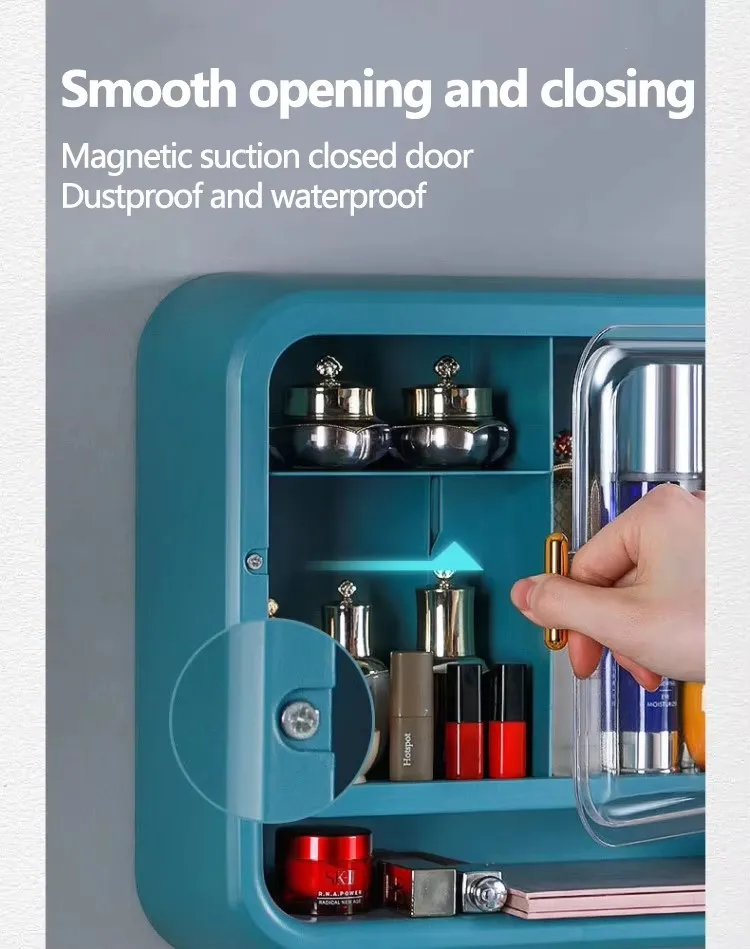 Large Capacity Waterproof & Dustproof Transparent Plastic Storage Box for Bathroom & Kitchen Wall for Organization & Aesthetics factory