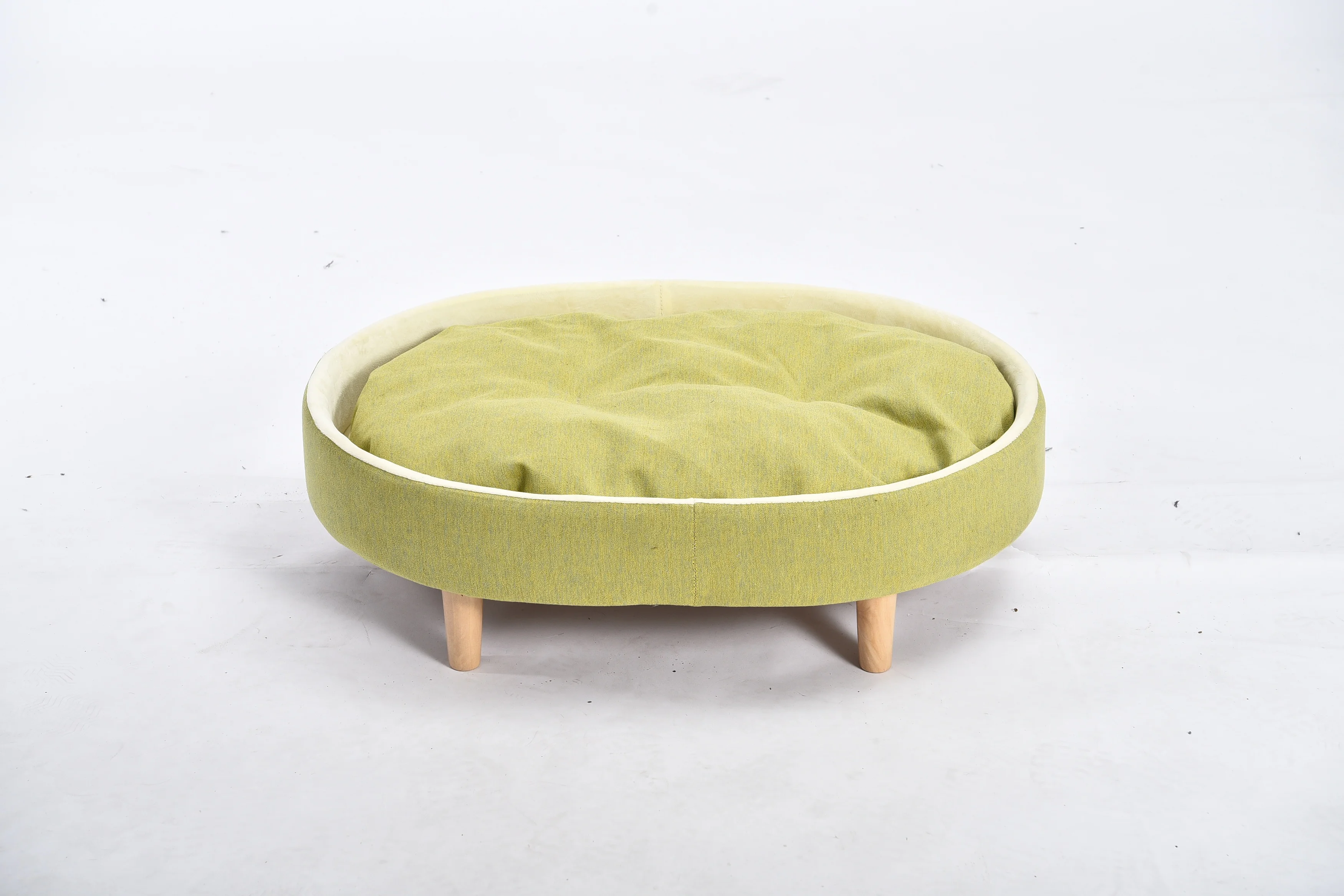 Зеленый желтый щенок маленький круглый съемный коврик Pet Cot Овальный повышенный диван-кровать для собаки