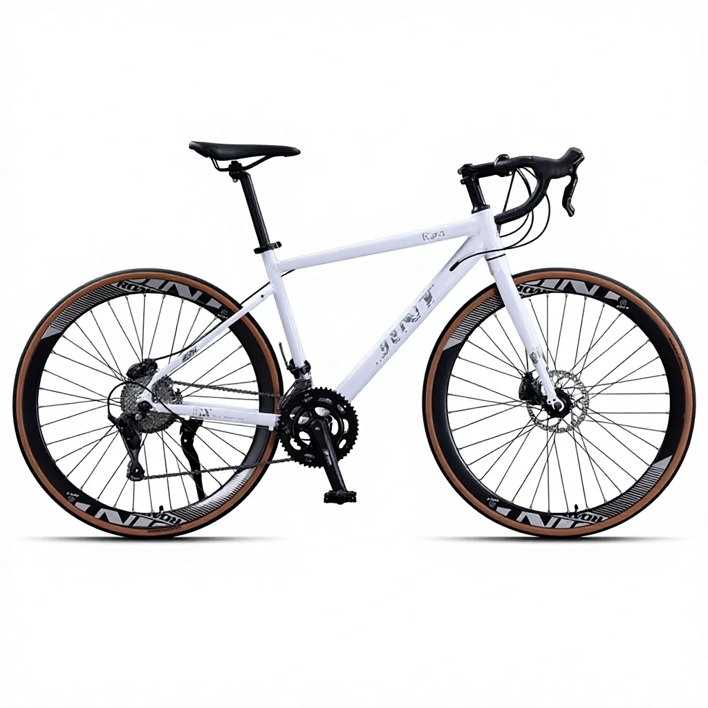 Cross-Border 700C Aluminum Alloy Frame Road Bike Drop Handlebar 27-Speed Adult Racing Bike Dual Disc Brakes Rigid Fork Bike