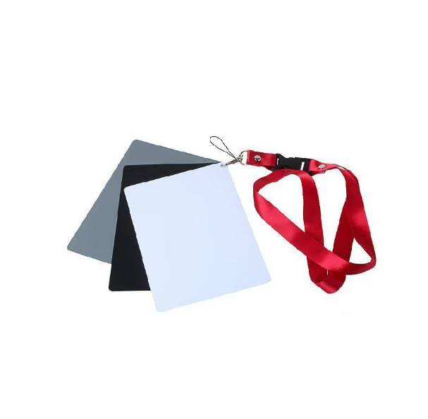 Grey Card White Balance Card Set for Digital Photography With Neck Strap  Color Correction Tool Camera Accessories