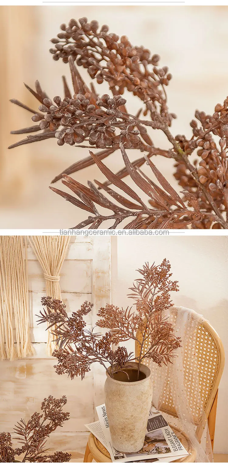 76cm Wholesale Artificial Flowers Artificial Plastic Plants Pine Leaves and Pinecones Home Decoration.jpg