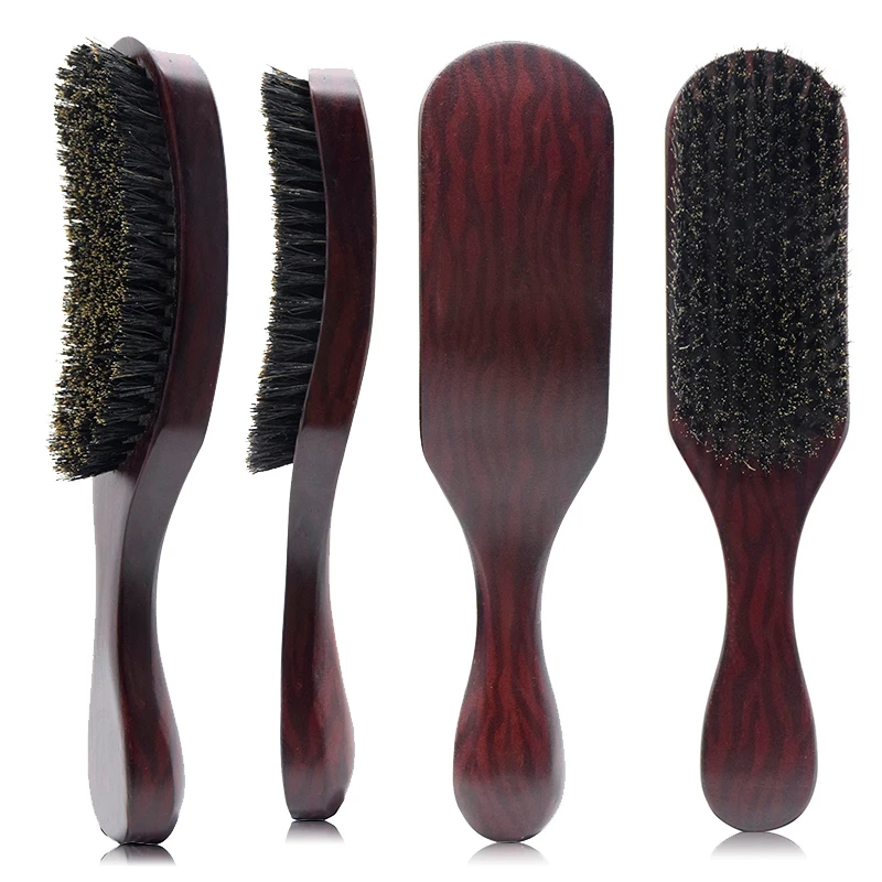 Beard Brush Boar Bristle for Men's Mustache Shaving Comb Massage Facial Hair Cleaning Brush