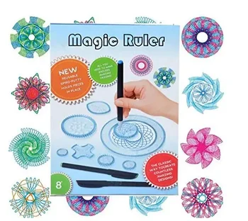 DIY Geometric Drawing Rulers Machine Color Pen Set Art Design Training Ruler Kit for Kids