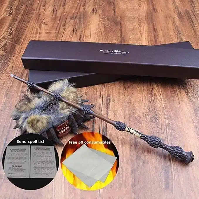 New Arrival Magic Wands Cosplay Dumbledor Voldmort Metal Core Magic With Fireball Spray Effect Halloween Gift
