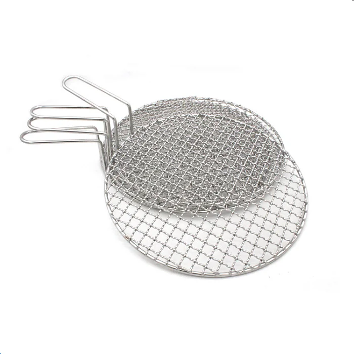 Lightweight Portable Bushcraft Stainless Steel Grill Mesh with Handle for Outdoor Barbecue Camping and Hiking Bag Packed