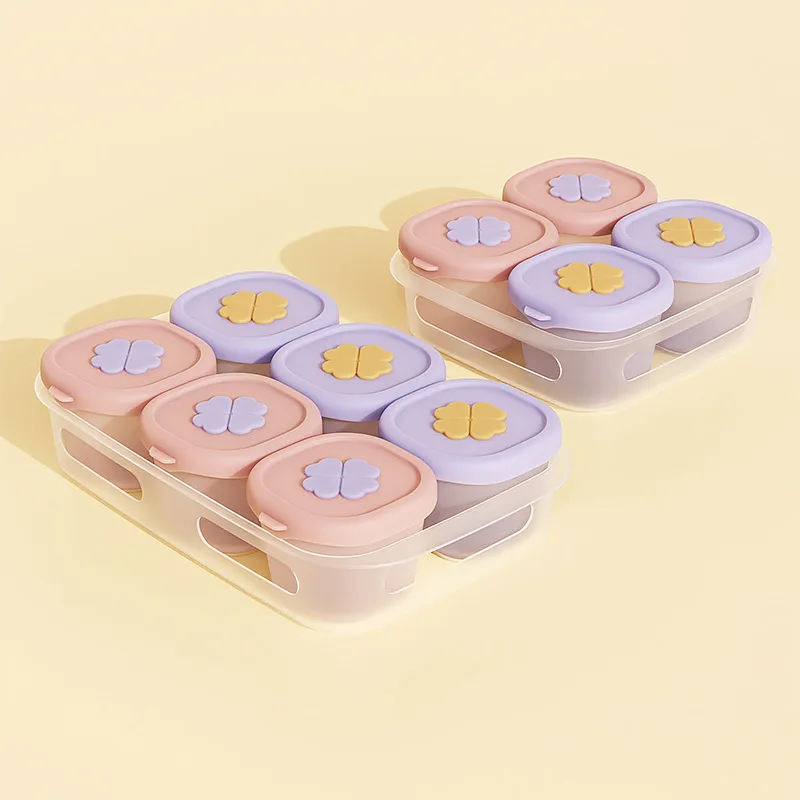 Baby Food Bowl with Silicone Lid Storage Box, Free of Bisphenol A, Fresh-keeping, Frozen, Portable, sealed factory