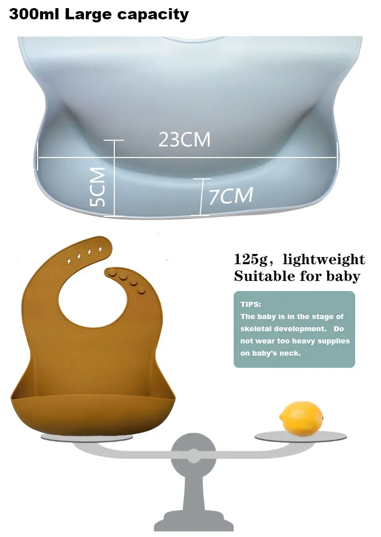 Customize Food Grade Silicone Feeding Baby Bibs Washable Silicone Bib