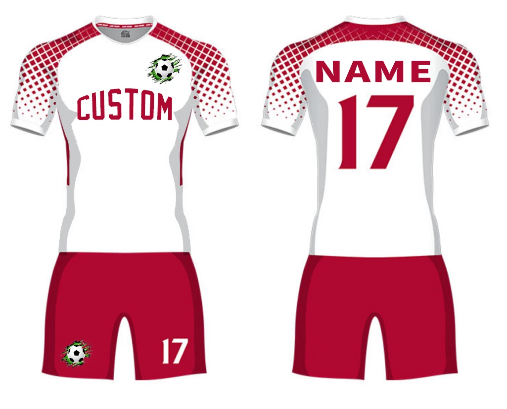 customize slim fit football shirts wholesale sublimation full set digital  printing football jersey soccer wear