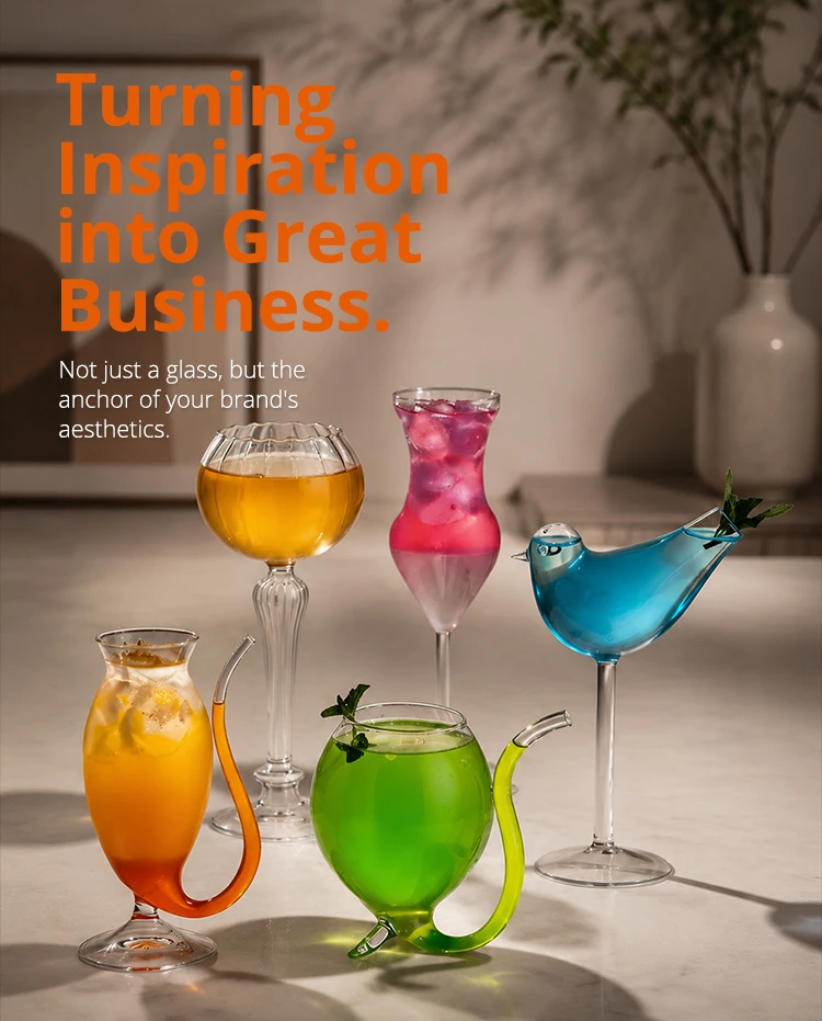 Unique Crystal Clear Cocktail Glasses - Funny & Creative