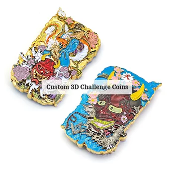 Free Design Challenge 3D Coins Maker High Quality Metal Antique Brass Commemorative Zinc Alloy Custom Challenge Coin Us Coins