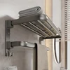 Porte-serviettes double pliable de luxe 40cm