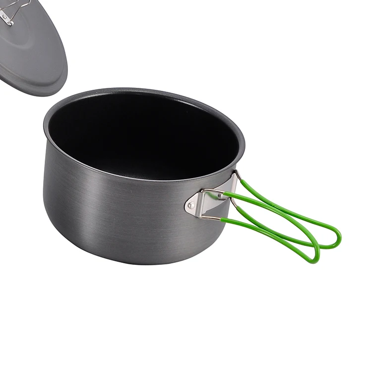 China Manufacturer Portable Camping Cookware Portable 5 Piece Cooking Pot Set details