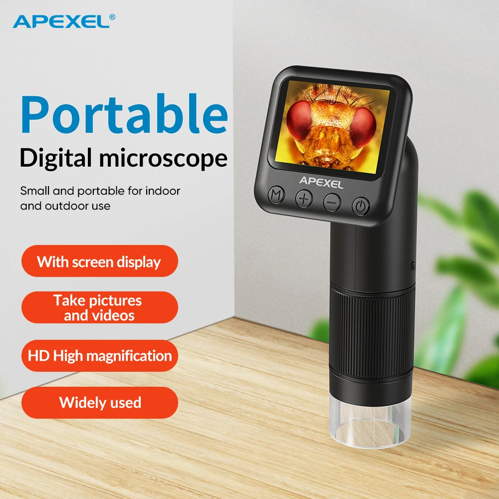Draagbare zakmicroscoop voor kinderen met instelbare 60-120x zoom | Le