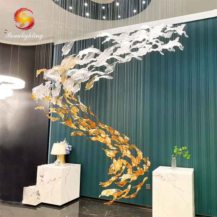 Adjustable Height Indoor LED Pendant Lamp for Living Room Hotel Lobby Home Decorative Chandelier with Oval Shape for Staircase