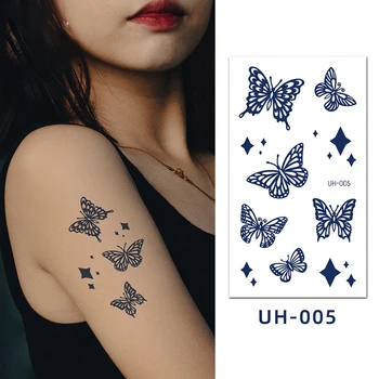 Custom Juice Herbal Tattoo with Waterproof Semi-permanent Flower Arm Long-lasting Temporary Tattoo Sticker Sexy butterfly Tatoo