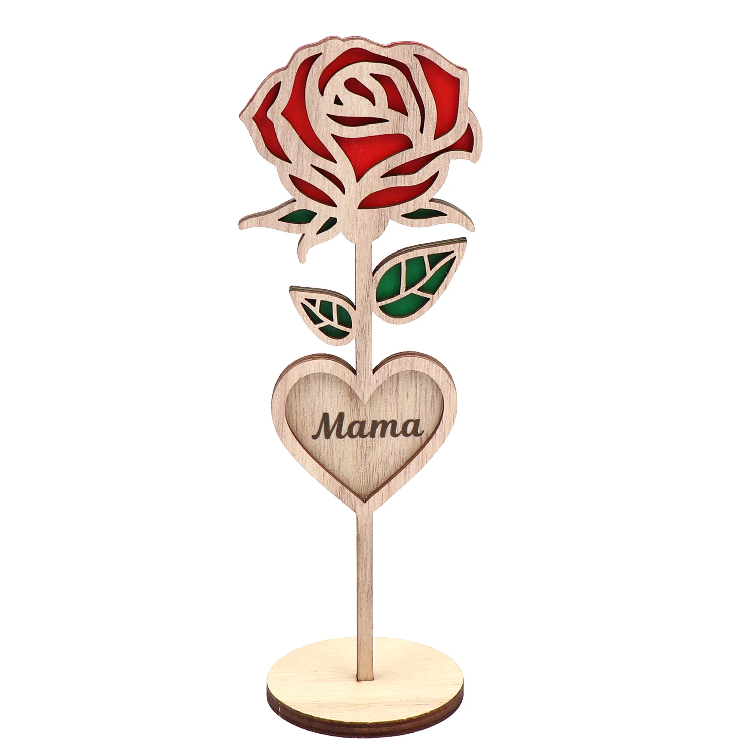 CHA249CH1398-Mors Dag Roser Laser Cut Kunst Træ Blomst Hjerte Mama Love Julegave Modelnummer Kugle