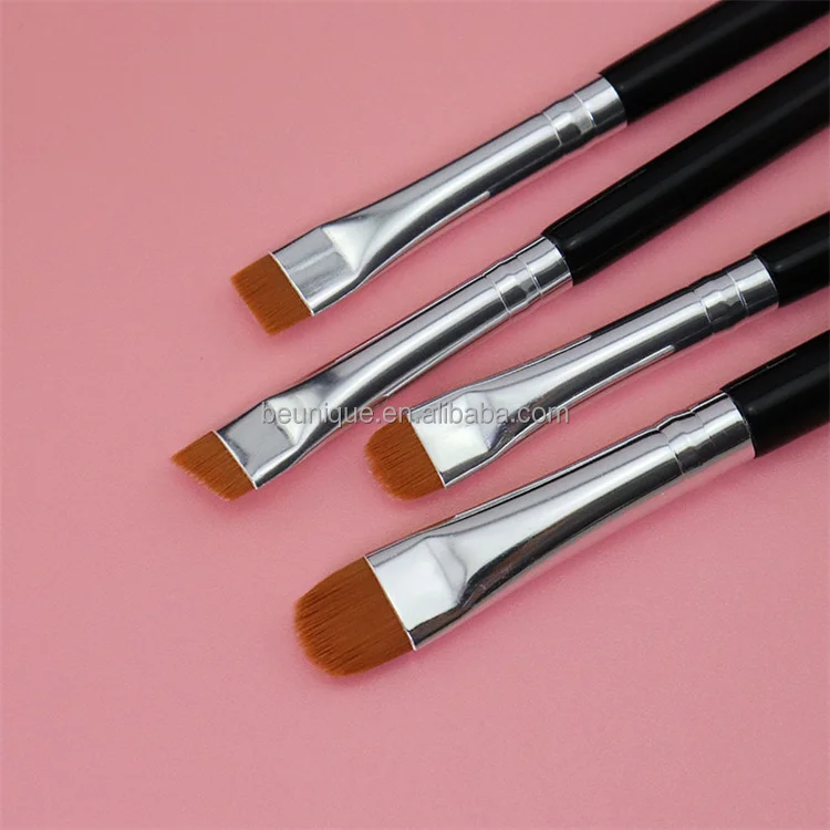 Black Brow Makeup Brush Set Concealer Eyeliner Ultra Thin White Single Private Label Large Flat Concealer Brush For Eyebrows